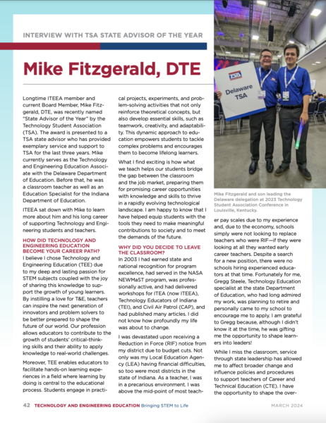 An Interview with the TSA State Advisor of the Year: Mike Fitzgerald, DTE